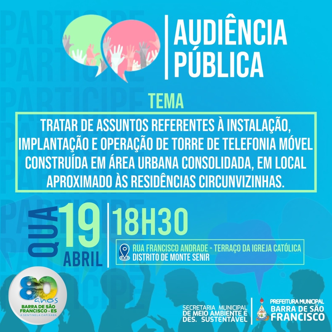 Audiência pública debate instalação de antena de telefonia móvel no distrito de Monte Senir, interior de Barra de São Francisco