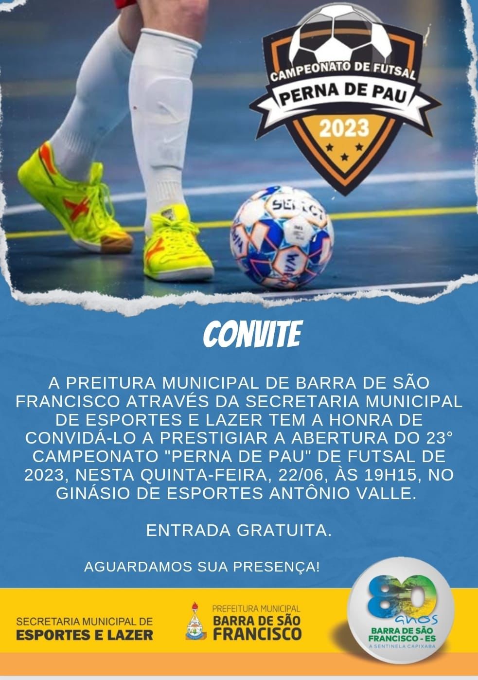 Abertura do 23º Campeonato Perna de Pau acontece nesta quinta-feira, 22