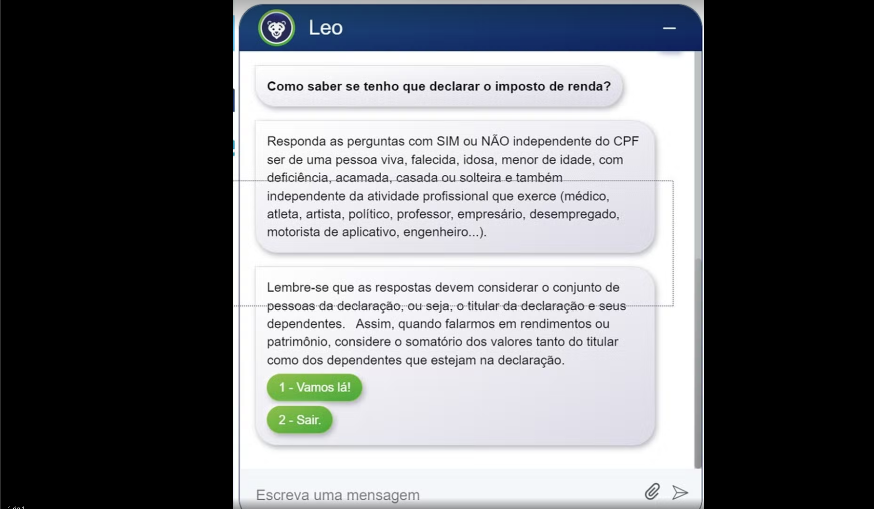 Receita lança chatbot LEO para auxiliar na declaração do Imposto de Renda