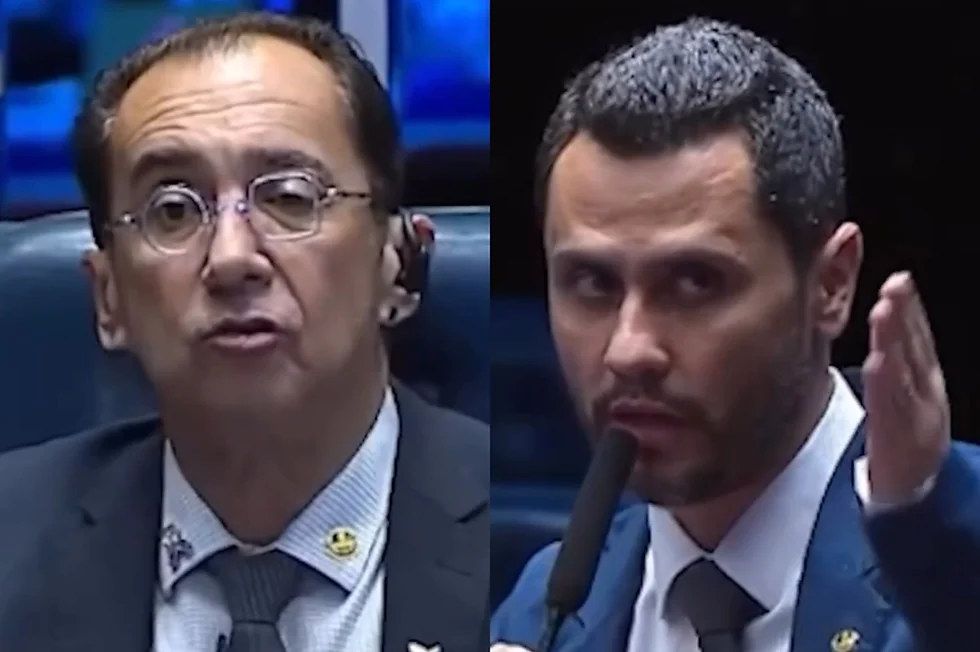 Kajuru ridiculariza traje de senador Cleitinho e toma invertida; assista