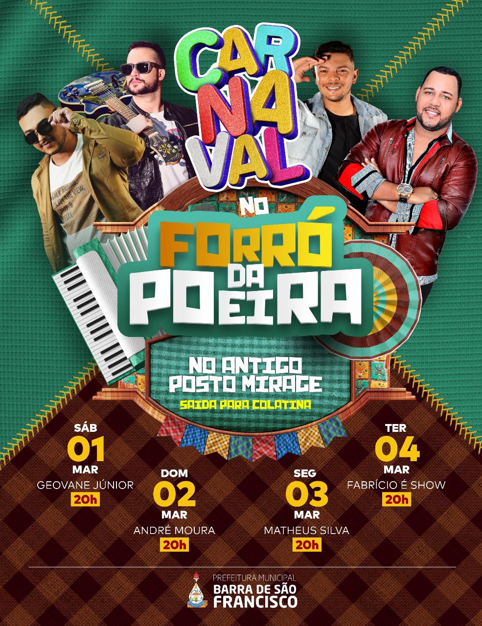 Prefeitura de Barra de São Francisco divulga programação do Forró na Poeira; veja a programação